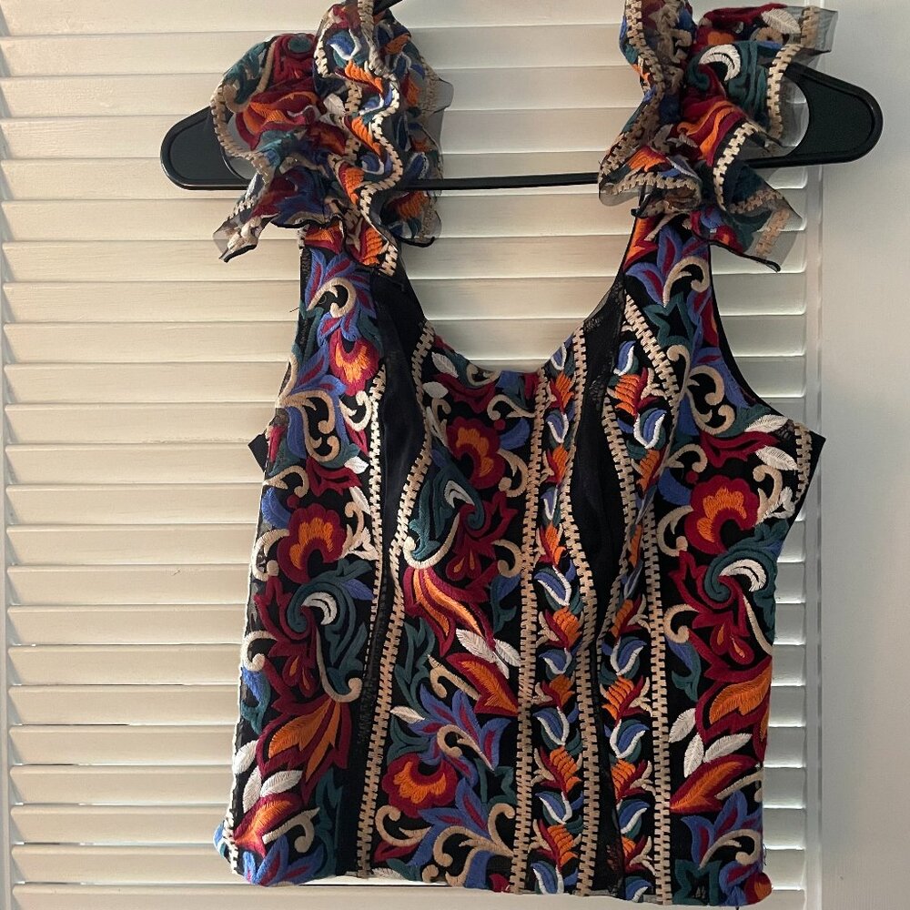 Ruffle Patterned Top - image 1